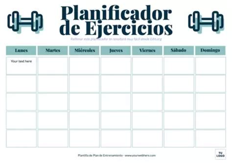 Plantillas De Calendario De Entrenamiento Para Imprimir