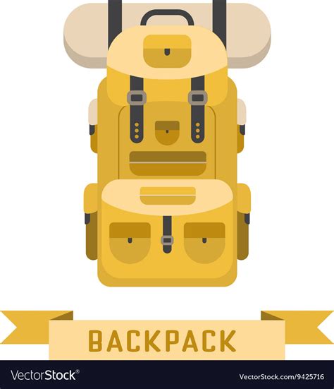 Tourist Backpack Rucksack Icon Royalty Free Vector Image