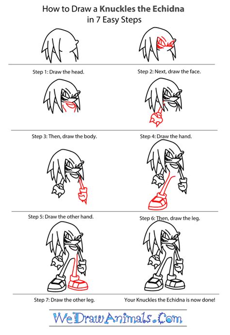 How To Draw Knuckles The Echidna