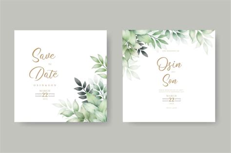 Premium Vector Beautiful Watercolor Floral Wedding Card Template