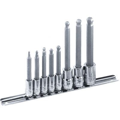 Genius Tools 8 Piece 1 4 3 8 Dr SAE Wobble Hex Bit Socket Set BS