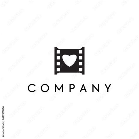 Film Real Logo Design Media Logo Entertainment Logo Heart Logo Stock