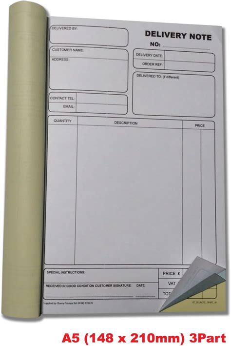 cherry carbonless ncr delivery note triplicate book   sets bigamart