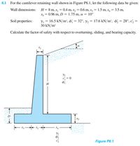 Answered 8 1 For The Cantilever Retaining Wall Bartleby