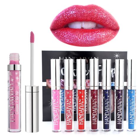 7 Colors/set Shimmer Lip Gloss Colorful Lipstick Lip Tint Glitter ...