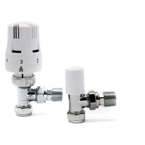 15mm A Rated Angled Thermostatic Radiator Valve And Lockshield Pack Trv Selco