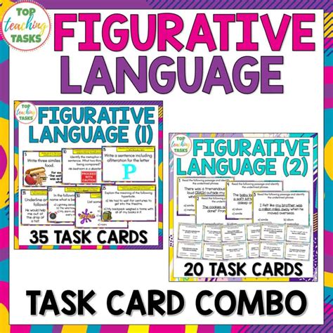 Figurative Language Activities Task Cards Combo Top Teaching Tasks