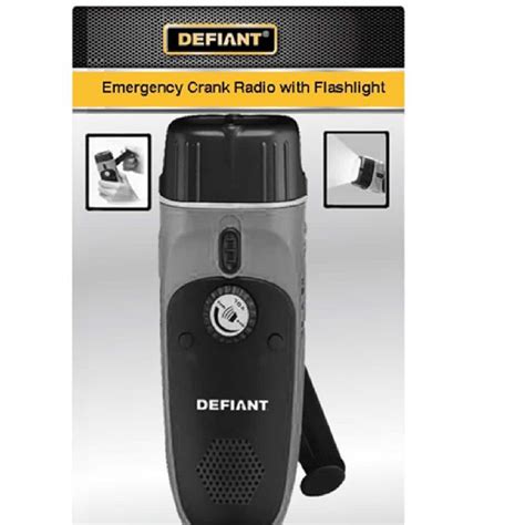 Defiant Emergency Crank Radio And LED Flashlight 1 Pack 7036 DRF10