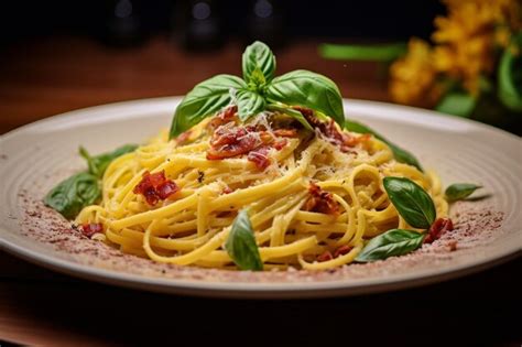 Premium Ai Image An Photorealistic Food Tempting Spaghetti Carbonara