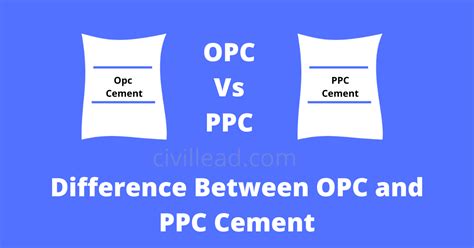 Opc Vs Ppc Difference Between Opc And Ppc Cement Civil Lead