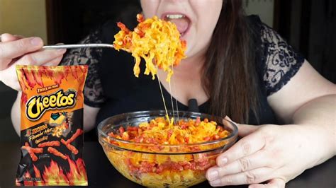 ASMR EXTRA Cheesy XXTRA Flamin Hot Cheetos Mac And Cheese Eating