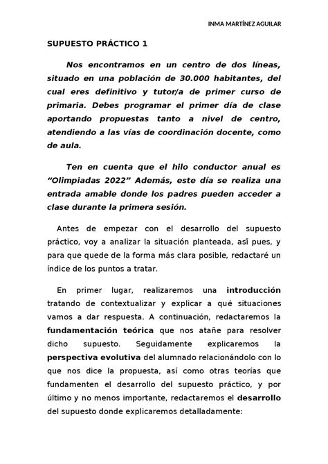 Ejemplo Resuelto De Supuesto Pr Ctico Oposiciones Educaci N Primaria