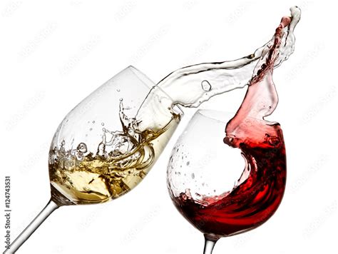 Red And White Wine Splash Stock Photo Adobe Stock