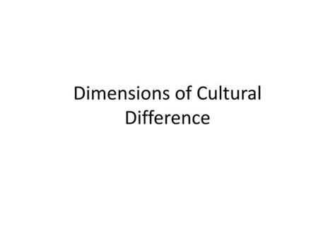 Introduction To Hofstedes Cultural Dimensions Theorypptx