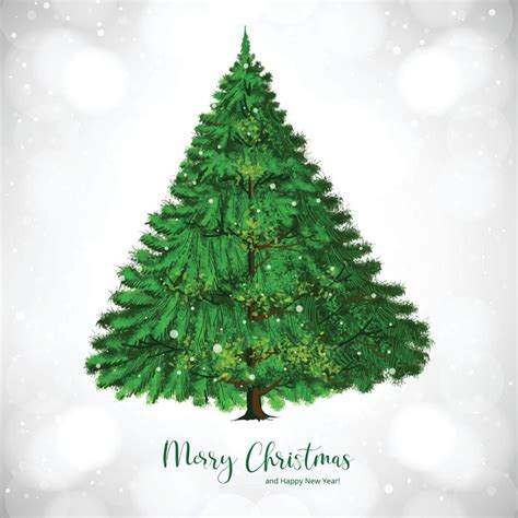 Artistic beautiful christmas tree card on white background 14292422 Vector Art at Vecteezy