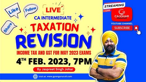 REVISION OF TAXATION CA INTERMEDIATE PART 14 MAY 2023 EXAMS