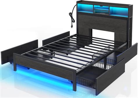 Amazon Prepac Sonoma Black Twin Xl Bookcase Platform Storage Bed