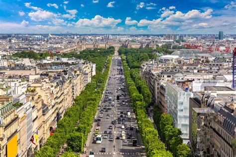 381 Paris Panoramic Aerial View Champs Elysees France Stock Photos