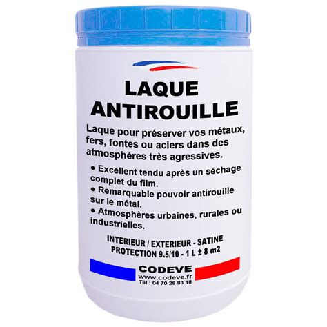 Laque Antirouille 1 L Codeve Bois 7016 Gris Anthracite Leroy