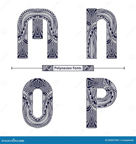 Alphabet Polynesian Style In A Set Efgh Cartoon Vector Cartoondealer