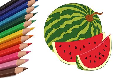 How To Draw A Slice Of Watermelon How To Draw A Watermelon Youtube