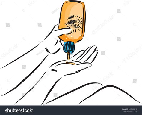 Woman Hands Applying Sunscreen Vector Illustration Stock Vector Royalty Free 1467958412