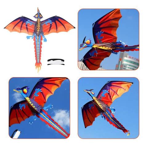 BEA Cerf Volant 3D Dragon Kite Cerfs Volants Volants En Plein Air