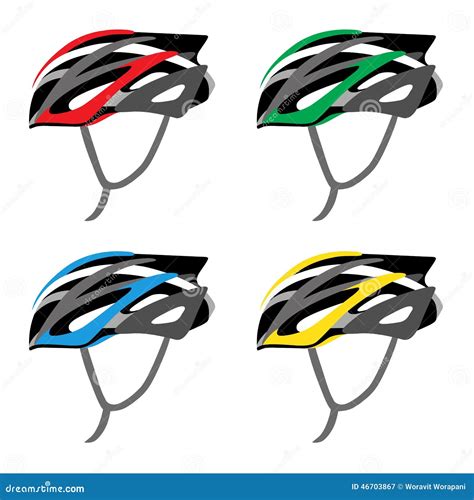 Helmet Bicycle Stock Vector Illustration Of White Isolated 46703867