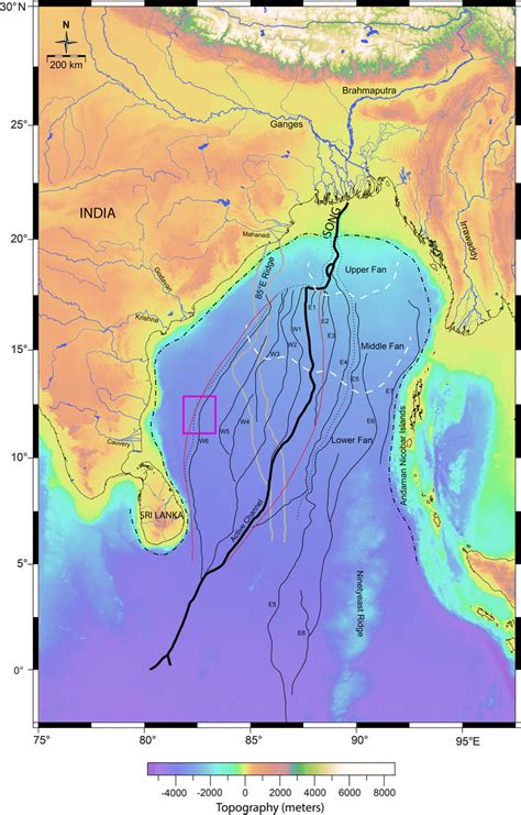 Generalised Bathymetric Map Of The Bay Of Bengal And Adjacent Regions