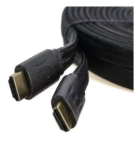 Cabo Hdmi 15 Metros Flat Knup Nylon Ouro 24k MercadoLivre