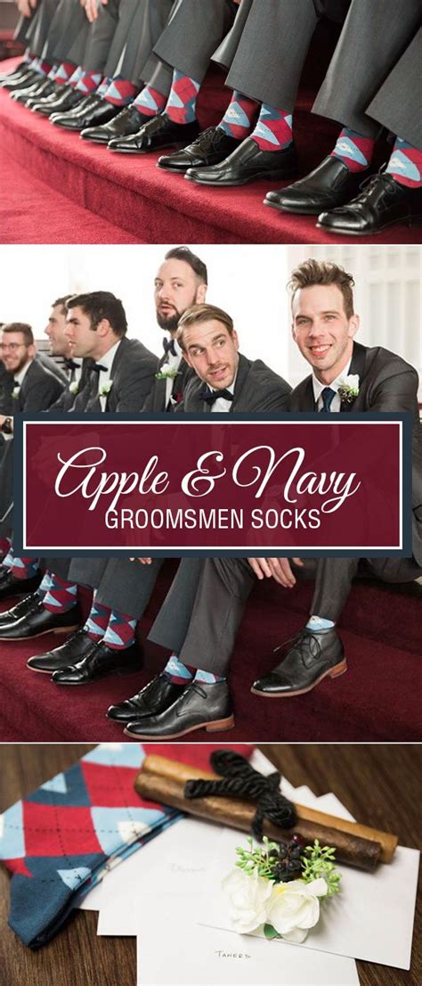 Apple Red Blue Argyle Mens Dress Socks Statement Sockwear Groomsmen Socks Navy Groomsmen