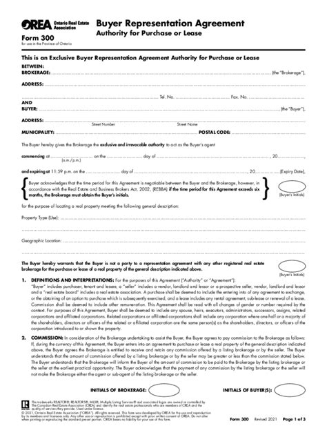 Fillable Online Crm Agentlocator Buyer Representation Agreement Form