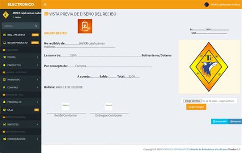 Sistema de Venta de Equipos Electrónicos desarrollado en Php y Mysql