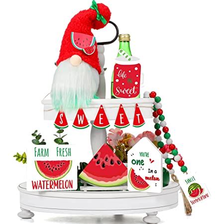 Amazon 6 Pcs Watermelon Tiered Tray Decor Rustic Watermelon Summer