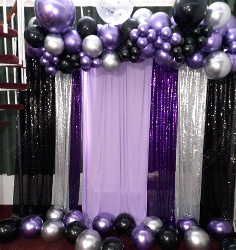 Nashville Event Planner Black Party Decorations Purple Balloons