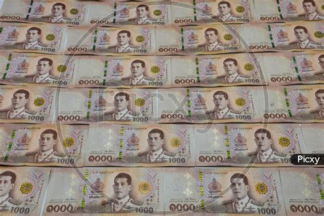 Image Of Myanmar Kyats Banknote Myanmar Kyat Currency Notes Placed In