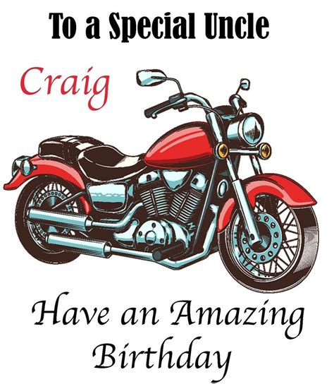 Personalised Birthday Card Motorbike Theme Any Name Dad Etsy