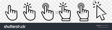 Vector Hand Cursors Icons Click Set Stock Vector Royalty Free