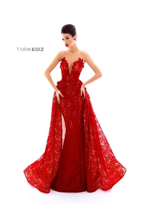 Tarik Ediz Evening 2018 Collection Style 93301 Strapless Top And