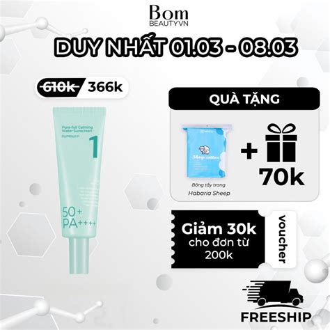 BẤM MUA KÈM DEAL SỐC Kem Chống Nắng Không Cồn Numbuzin No1 Pure Full