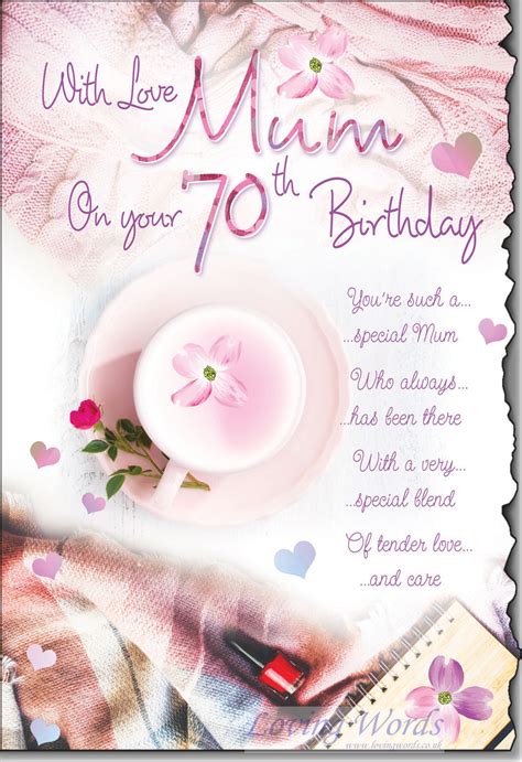 Mum 70th Birthday Greeting Cards By Loving Words