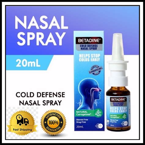 Betadine Nasal Spray Adult Cold Defense Kills Viruses And Bacteria Fast Soothing Relief