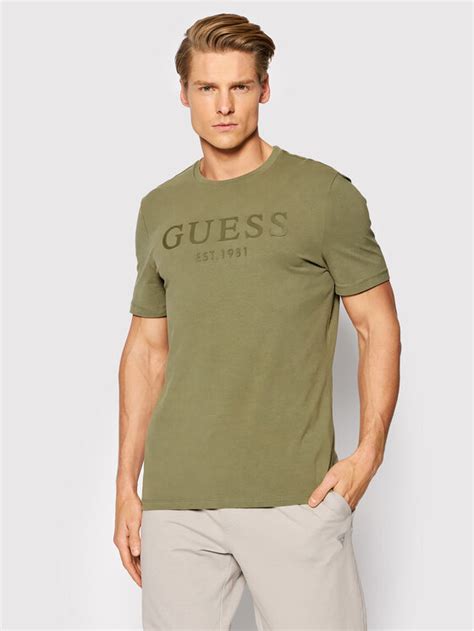 Guess T Shirt Gammy M Ri J Zielony Slim Fit Modivo Pl