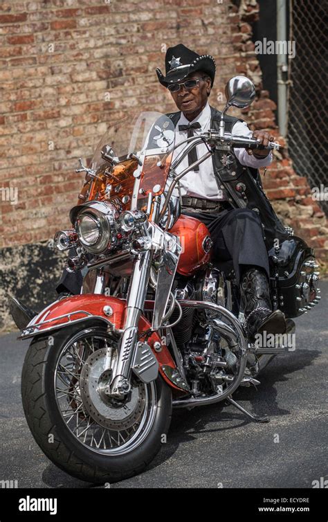 Senior African American Man Riding Motorcycle Stock Photo Alamy