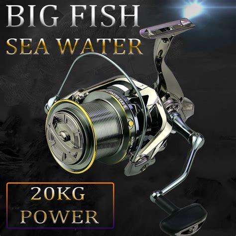 Big Spinning Fishing Reels 9000 10000 12000 Coil Drag 20KG Powerful