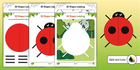 D Shapes Ladybug Cutting Activity Lehrer Gemacht Twinkl