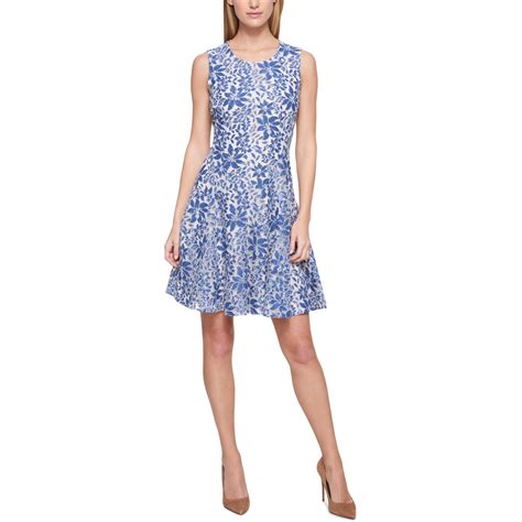 Tommy Hilfiger Womens Blue Lace Floral Print Party Dress 18 Bhfo 4882