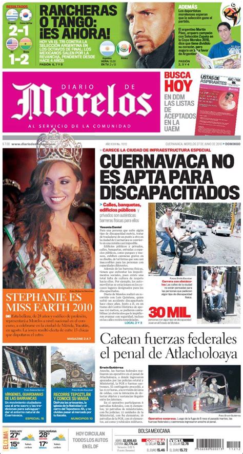 Periódico Diario De Morelos México Periódicos De México Edición De