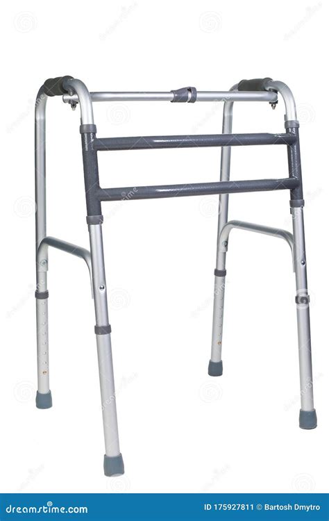 Adjustable Folding Walker for Elderly, Disabled or Injured Isolated on White Stock Image - Image ...