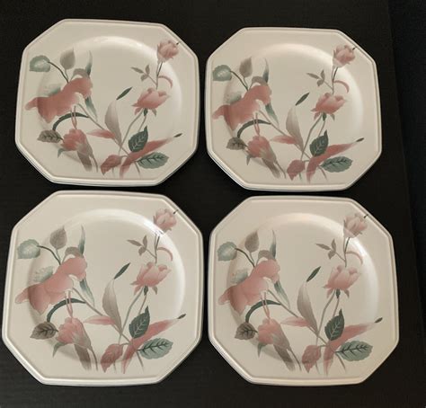 Mikasa Continental Silk Flowers Octagon Dinner Plates 10 25 Set 4 EBay